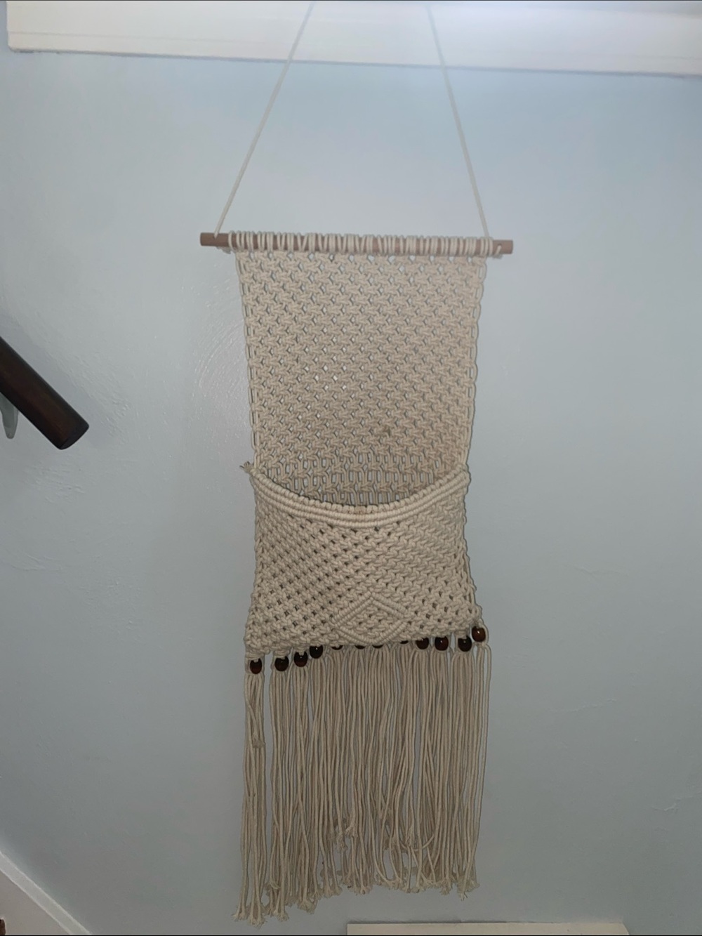 Handmade Macramé Wall Hanging in Natural Cream - Boho Home Wall Decor